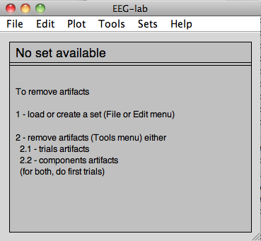 EEGLAB v0.9 graphic interface