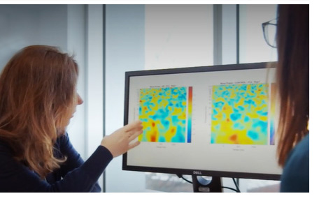 Dr. Lippé looking at brain images
